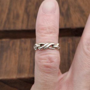 Size 3 925 Sterling Silver Rustic Cool Pattern Toe Ring